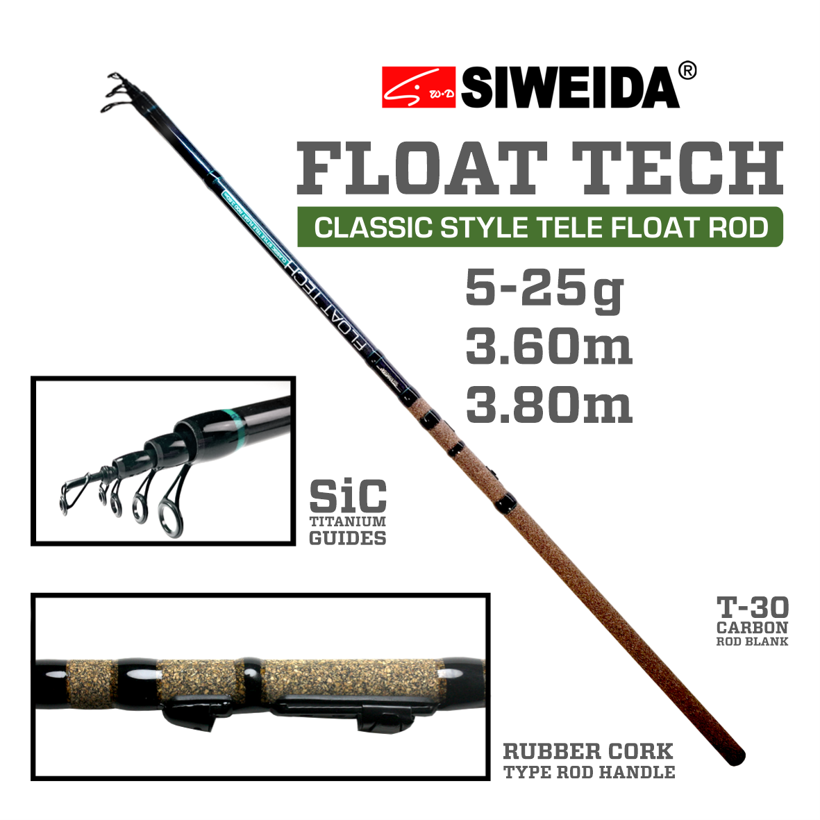 Siweida meškerė FLOAT TECH – 3.60 m / 3.80 m